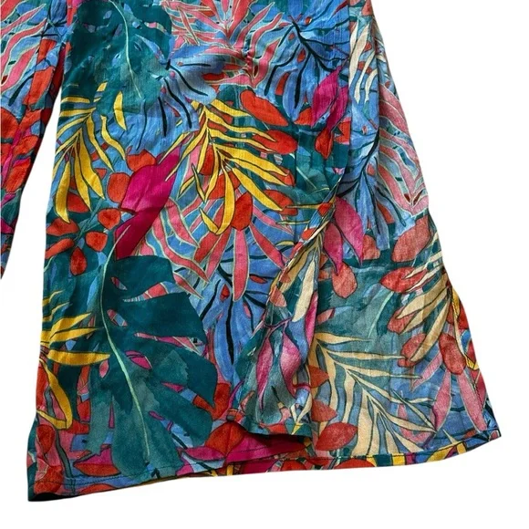 Kona Sol Palazzo Pants Smocked Waist Swim Cover Up Resort Wear Beach Size M - Picture 4 of 5